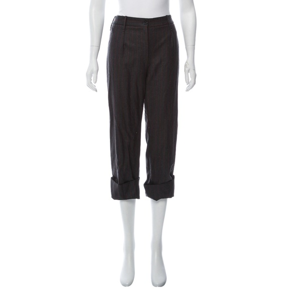 DOLCE & GABBANA Pinstripe Rolled Cropped Pants - Picture 1 of 15